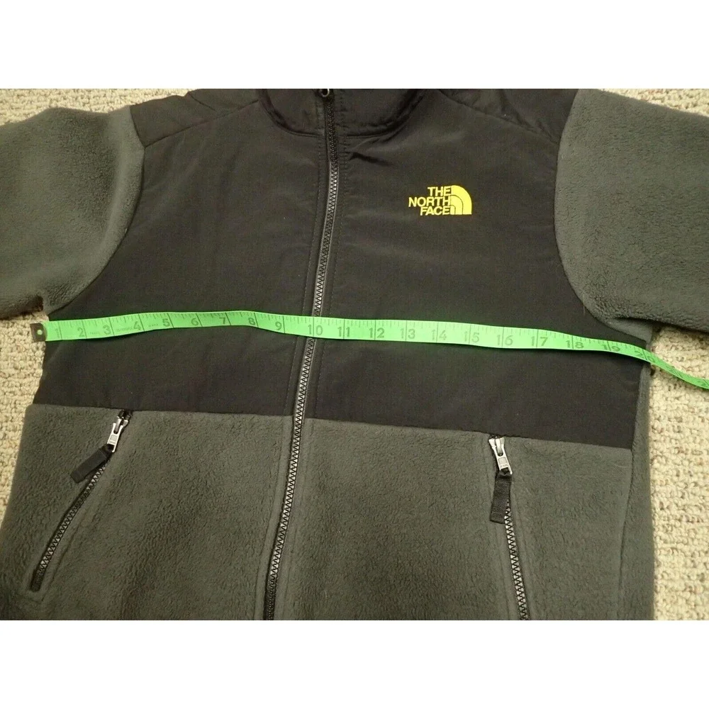 The North Face Denali Fleece Jacket Boys Large 14/16 Gray Black Excellent Zip Up